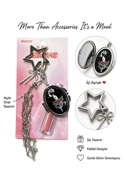 Meyra Accessories Metal Aynalı Gloss Tutuculu Nana Charm Anahtarlık 1 adet gelmektedir