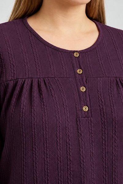 Ravencia Winter Hair Knitwear Buttoned Soft Blouse