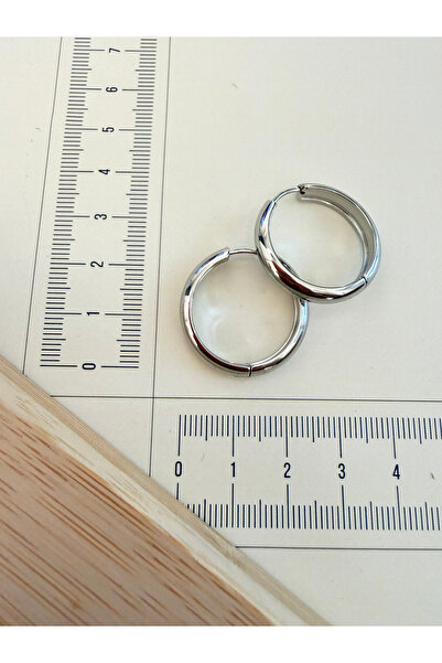 Rupen Kraft 316 L Surgical Steel 5Mm*20Mm Curved Steel Hoop Earring Silver