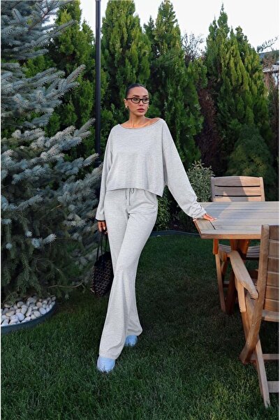 Havoş Karmelanj Düşük Omuz Oversize Bluz Pantolon Takım