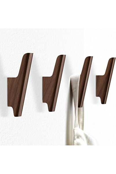 Generic 4 Pack, Walnut Wood Wall Hooks, for Hanging Coat, Hat, Bag, Towel, En...