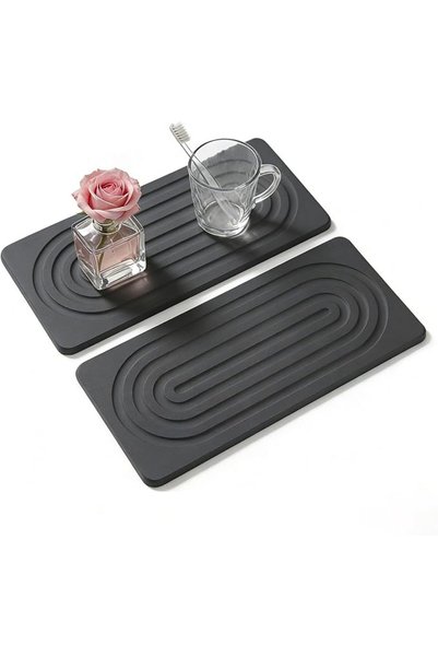 GENERAL ALMEKAQUZ 2 Pcs Water Absorbing Diatomite Coasters, Stone Drying Mat ...