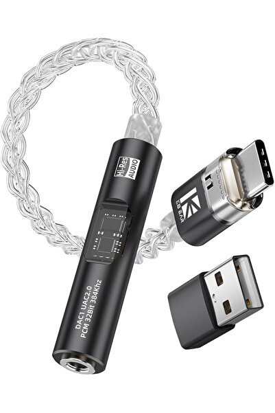 Yinyoo محول صوت KBEAR DAC1 من USB C إلى 3.5 مم، مضخم سماعات الرأس، محول DAC (...