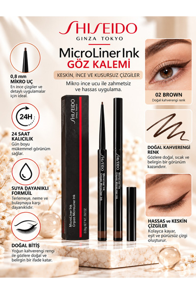 Shiseido MicroLiner Ink 02 BROWN 0,08 g – 24 Saate Kadar Kalıcı ve Suya Dayan...