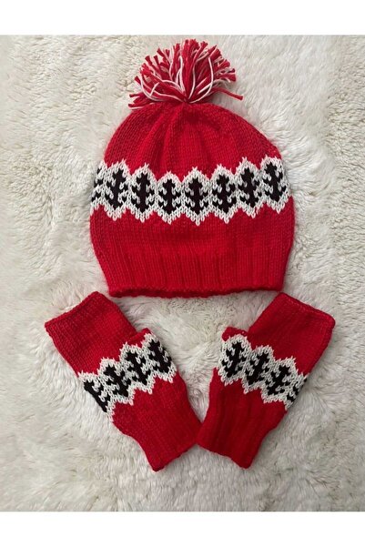 MY VİNTAGE Set de mănuși Beanie tricotate manual