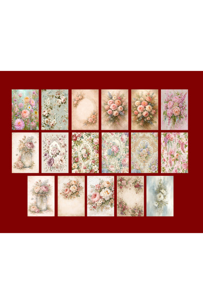 TELLGRAF Flower Themed Postcard Set (10X15 cm 17 Pieces)