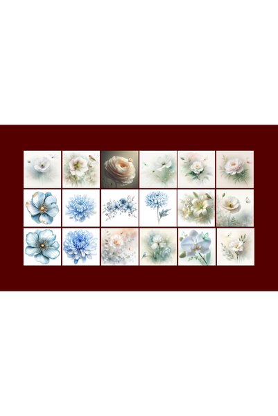 TELLGRAF Flower Themed Postcard Set (10X10 cm 18 Pieces)