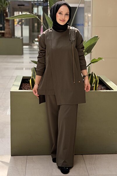 Ceremony Luna Trouser Suit with Leather Shoulder Detail