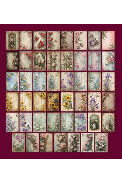 TELLGRAF Flowers Themed Postcard Set (10X15 cm 47 Pieces)