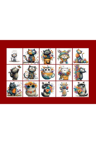 TELLGRAF Cat Themed Postcard Set (10X15 cm 15 Pieces)