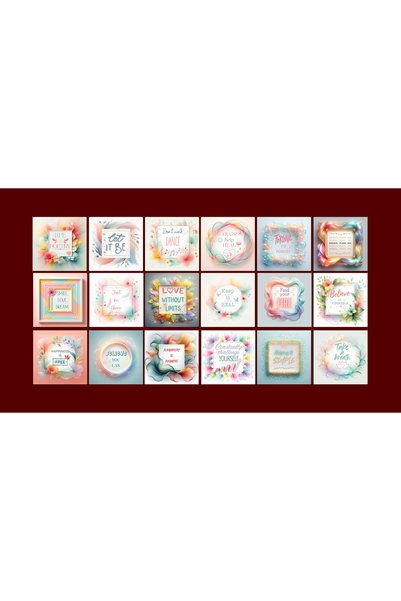 TELLGRAF Flower Themed Postcard Set (10X10 cm 18 Pieces)