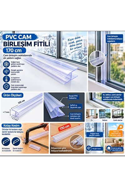 Magnotto Cam Balkon Rüzgar Önleyici PVC Cam Birleşim Fitili İzolasyon Sızdırm...
