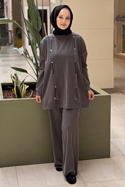 Ceremony Pants Suit with Eyelet Detail on the Front and Lace-Up Detail