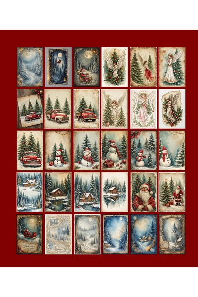 TELLGRAF Winter Themed Postcard Set (10X15 cm 32 Pieces)