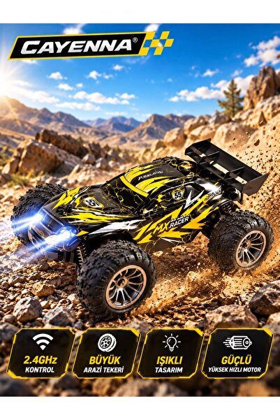 cayenna 2.4 GHz Uzaktan Kumandalı 4x4 Off-Road Drift RC Araba – Işıklı, Büyük...