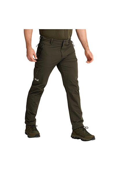 Jack Wolfskin بنطلون كاكي أكتيف فليكس للرجال مقاس M