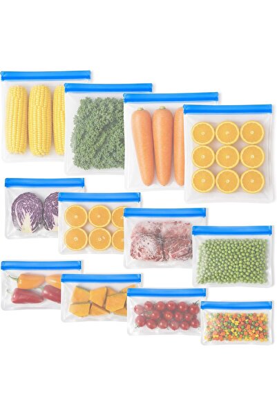 Generic MakMeFre 12Pack Extra Thick Reusable Food Storage Bags BPA Free Food ...