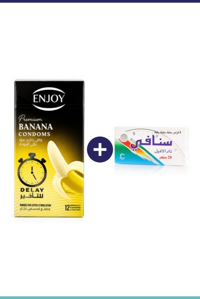 Enjoy Enjoy Premium Delay Banana 12 Pieces + Senavi 20Mlg 4 Tablets |   Doubl...