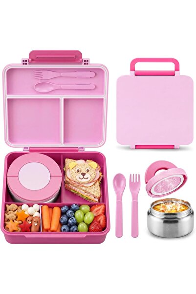 Generic Lunch Box for Kids: 1700ML Leak Proof Kids Lunch Box with 300ml Insul...
