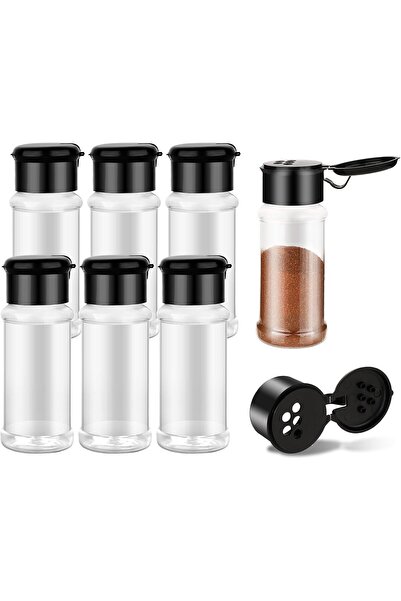 Generic 6 Pcs Plastic Spice Jars with Shaker Lids, 3 oz Seasoning Containers,...