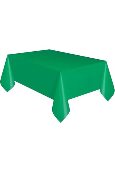 Unique UK Plastic Rectangular Short Fold Table Cover Red 54” x 108”, 50353