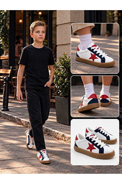 Çocuk Unisex Esnek Sneaker Kırmızı/Siyah