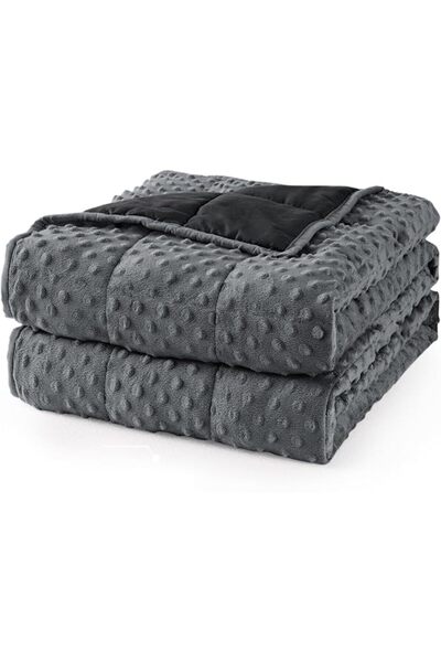 Mr. Sandman Weighted Blanket for Adults Queen, Minky Dots Heavy Blanket for W...