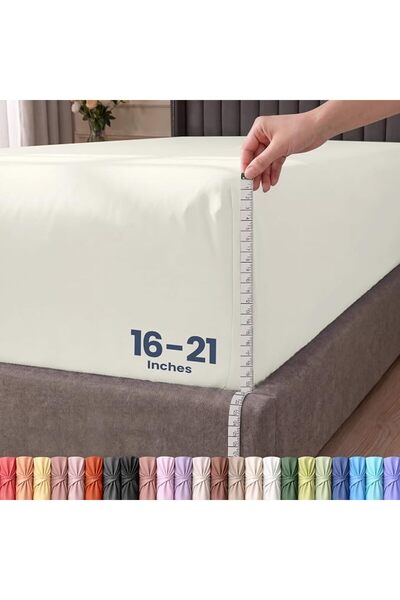 Utopia Bedding ملاءة سرير مطاطية - من الألياف الدقيقة الناعمة المصقولة - جيوب...