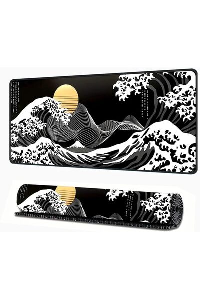 GENERAL Gaming Mouse Pad, 800x300MM Black Keyboard Mouse Pad Large Non-Slip R...