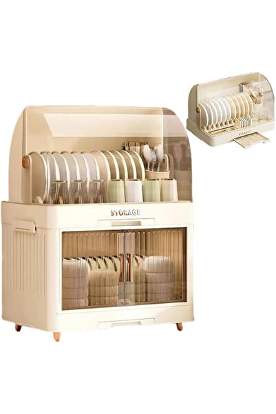 Rubvrenti Dish Drying Rack,Large Dish Racks Organizers with Cover Lid and Dra...