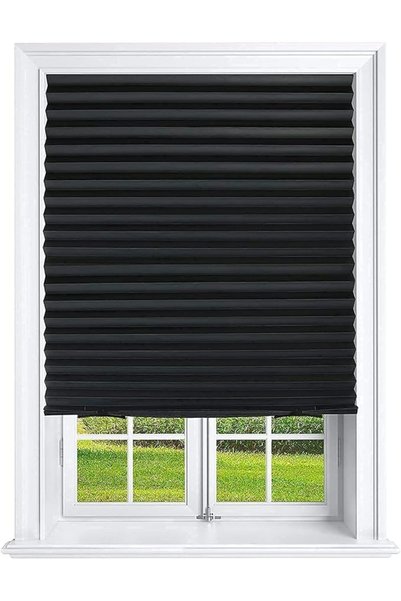 SYOSI Pleated Window Paper Shades Room Darkening Blinds Black 36" x 69"