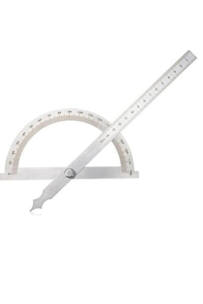 SYOSI Large Stainless Steel Protractor Ruler 0-180°, 150mm Adjustable Angle M...