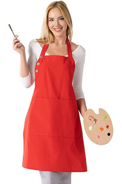 TOSHE Unisex Cotton Waterproof Bib 3 Adjustable Button Design Apron With Two ...