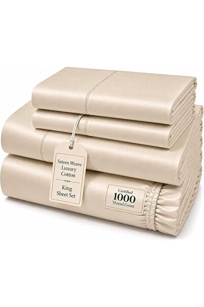 Chateau Cojusna مجموعة شراشف CHATEAU HOME COLLECTION مقاس كينج، قطن مصري 800 ...