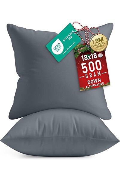 Utopia Bedding وسائد زينة (عبوة من قطعتين، أبيض) - مقاس 18 × 18 بوصة - وسائد ...