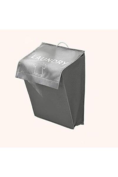 Novax Hanging Laundry Basket with Lid & Handles, Collapsible, Grey