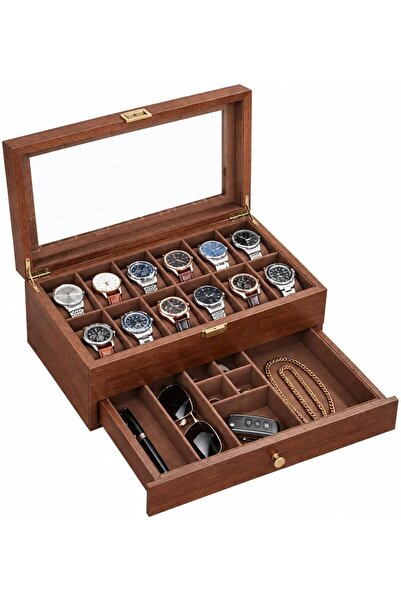 Generic ProCase Wooden Watch Case for Men, 8 Slot Mens Watch Box With Drawer,...