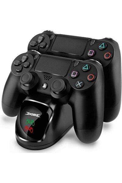 Generic شاحن تحكم، محطة شحن مزدوجة بمنفذ USB لأجهزة بلايستيشن 4/PS4/سليم/PS4 برو