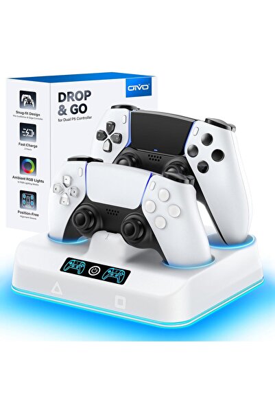 Generic محطة شحن وحدة تحكم OIVO PS4 لجهاز بلاي ستيشن 4 مع حامل شحن مزدوج وشاش...
