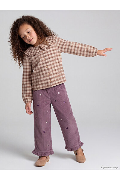 LC Waikiki Alita City Lcw Kids Lilac Velvet Embroidered Standard & Regular Wi...