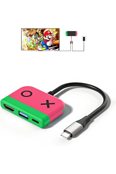 GENERAL قاعدة توصيل محمولة لجهاز نينتندو سويتش، مع منفذ HDMI للتلفزيون ومنفذ ...