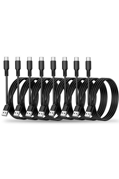 schitec 8 قطع (3 قدم/1 متر) كابلات USB من النوع C، كابل USB من A إلى C، سلك ش...