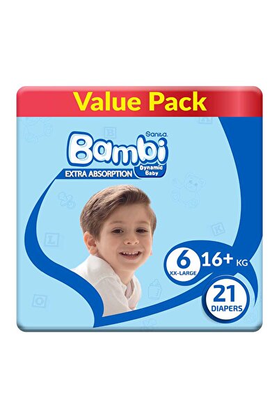 Sanita Bambi Baby Diaper Value Pack Size 6 XX-Large 16+ kg 21 pcs