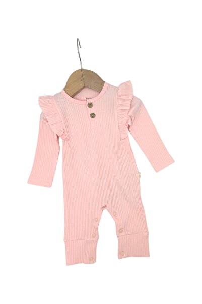Egelite Baby Girl Ruffled Plain Romper with Snap Buttons at the Bottom, 100% ...