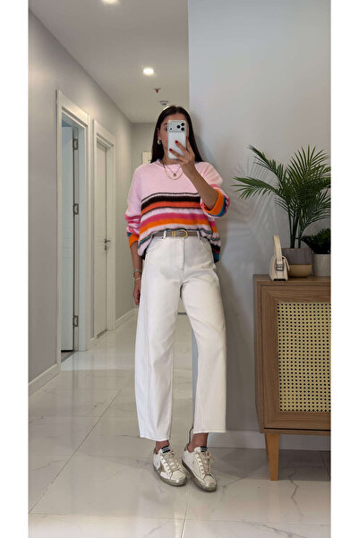 BİRCANÇİL Petras Ekru Barrel Jean