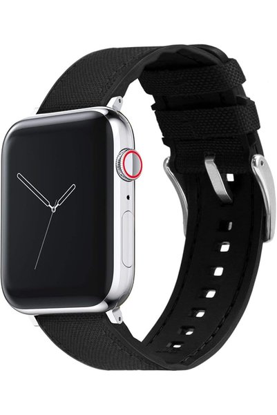 BARTON WATCH BANDS مع قضبان زنبركية مدمجة سريعة الفك - سيليكون هجين - قماش كو...