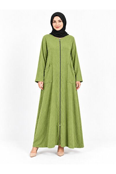 MARWARİ OTANTİK BUTİK Women's Cotton Robe with Zipper Pockets 42/56