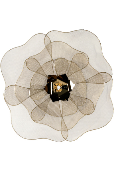 Herdekora Metal Duvar Panosu Çiçek Tasarımlı Gold 70,5×71,5 Cm.