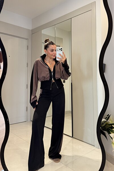 Gizem Ecemiş Valerie Kahve Garnili Modal Takım