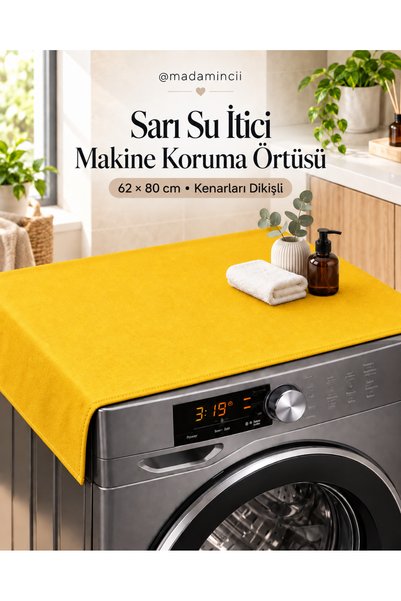 MADAMİNCİ Madamincii Krem Renk Çamaşır Makinesi Üstü Örtüsü 62x80 cm Su İtici...